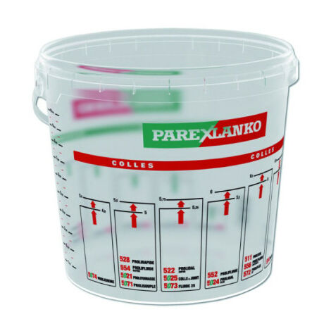 Parexlanko – Seau doseur 10L pour malaxage mortiers et colles – Compatible rénovation et construction – SEAUDOSEUR10L