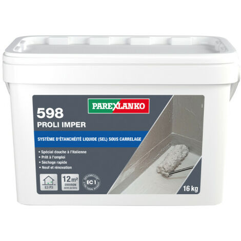 Parexlanko – Système d'étanchéité liquide 16kg – Prêt à l'emploi pour murs et sols intérieurs – Adapté pour douches à l'italienne – L59816