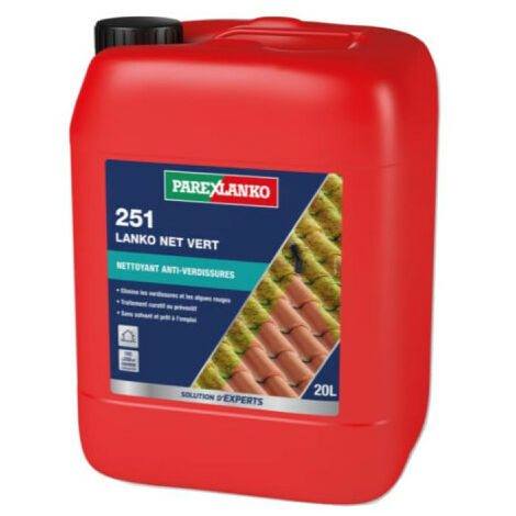Parexlanko – Traitement anti-verdissures 20 L – Prévention algues et lichens – Pour façades, toits et sols – 150 à 200m²