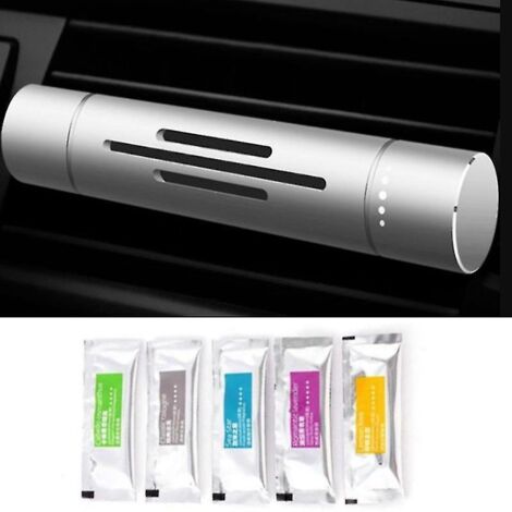 Parfum pour aérateur de voiture, désodorisant d'ambiance, parfum d'intérieur pour voiture avec 5 bâtonnets de parfum - taille unique - argent