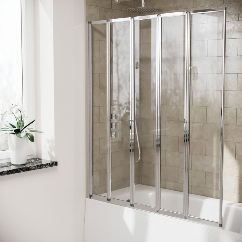 Neshome - Parga 5 Fold Folding Bath Shower Glass Door Screen Panel