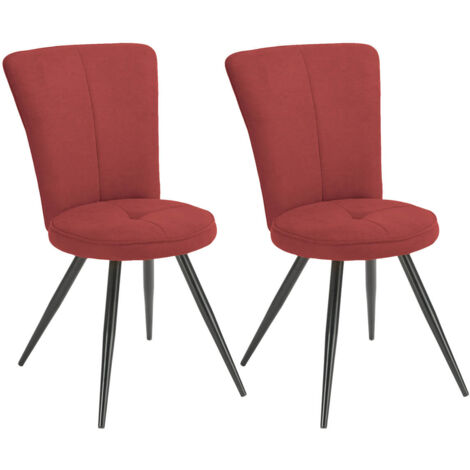 PARIL - Lot de 2 Chaises Matelassées Rouges