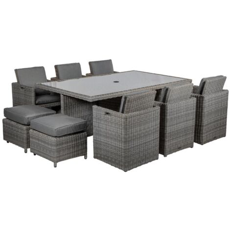 Paris 10 Seater Cube Set with Cushions - H75 x W125 x L195 cm