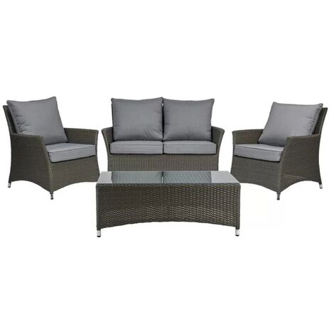 PARIS 4 Seater 4pc Lounging Coffee Set 2 Seater sofa, 2 armchairs with Coffee Table including Cushions