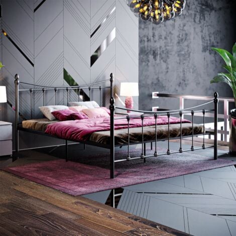 Paris 5ft King Size Metal Bed Frame, 190 x 135 cm