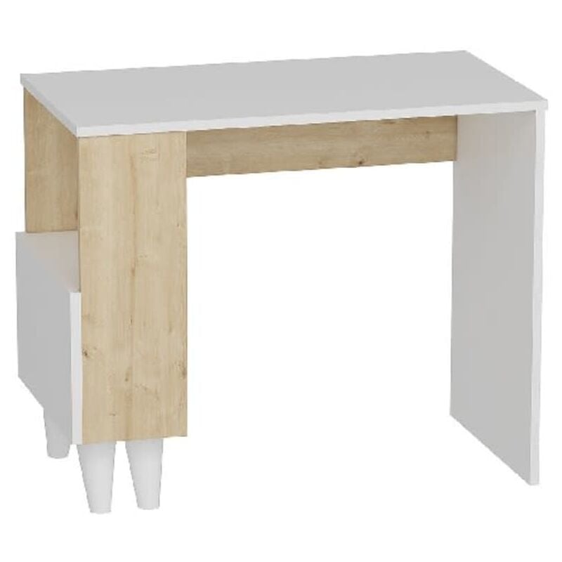 

Home Mania - Homemania Escritorio de ordenador Paris blanco y roble 90x50x75 cm - Multicolor