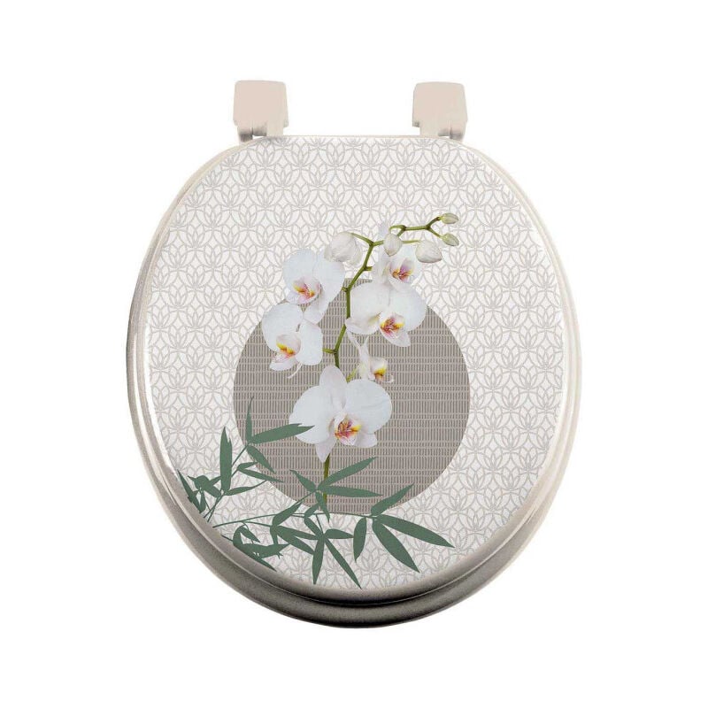 Paris Prix - Abattant wc Imprimé 'Azia' 47cm Naturel