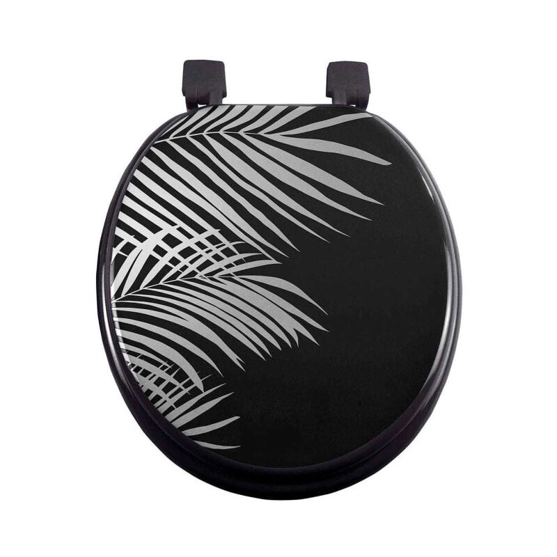 Abattant WC Imprimé "Orbella" 47cm Noir & Argent