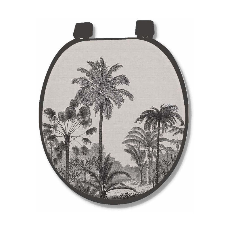 Paris Prix - Abattant wc Imprimé 'Cocoty' 47cm Noir