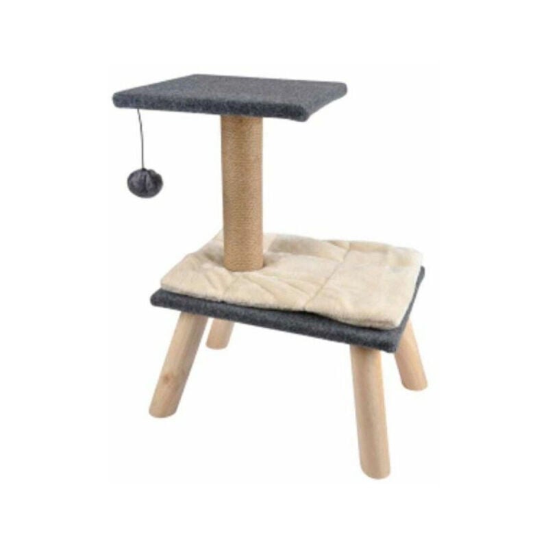 Arbre à Chaton Design '2 Plateformes' 55cm Gris