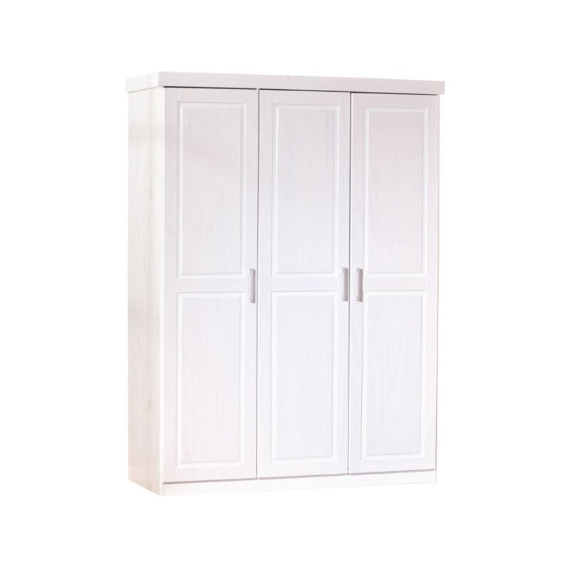 Armoire 3 Portes Bois Massif 'Angel' 190cm Blanc