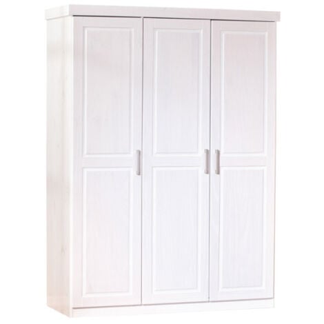 Armoire 3 portes en bois massif chêne clair - AR12044