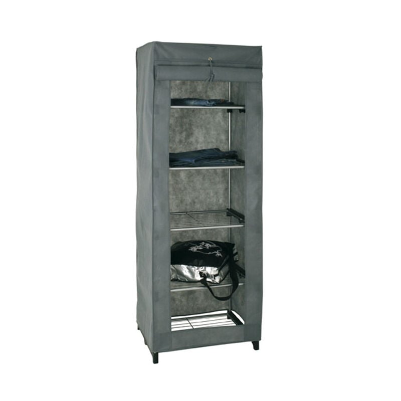 Paris Prix - Armoire Penderie Design 'Vêtements' 60cm Gris