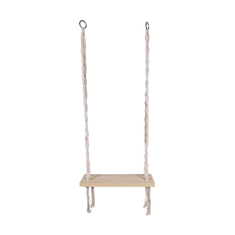 Balançoire en Bois 'Macramé' 150cm Blanc & Naturel
