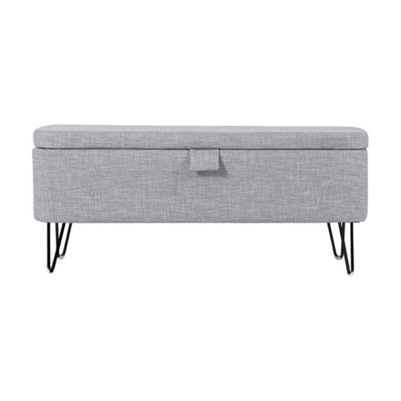 Banc & Coffre de Rangement 'Bout Lit' 111cm Gris