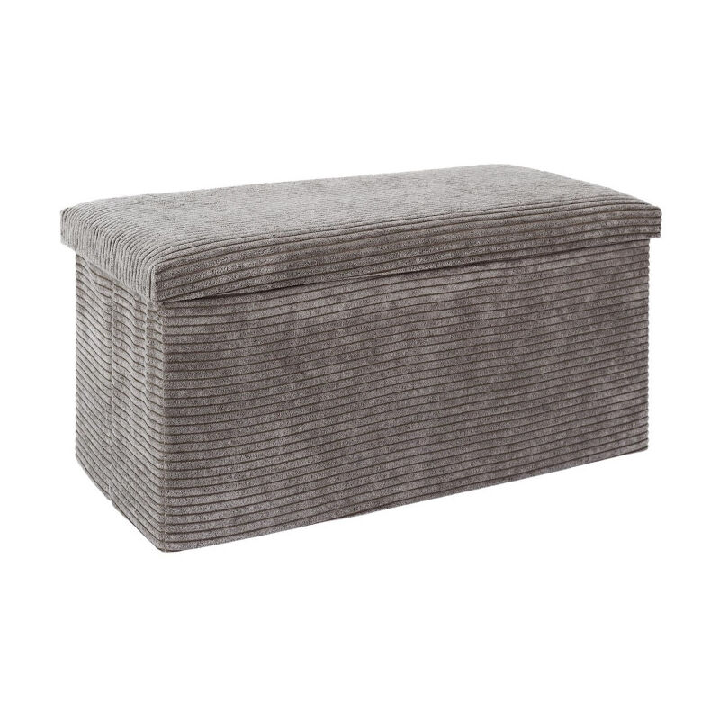 Paris Prix - Banc Coffre Pliable Côtelé 'Scott' 76cm Taupe