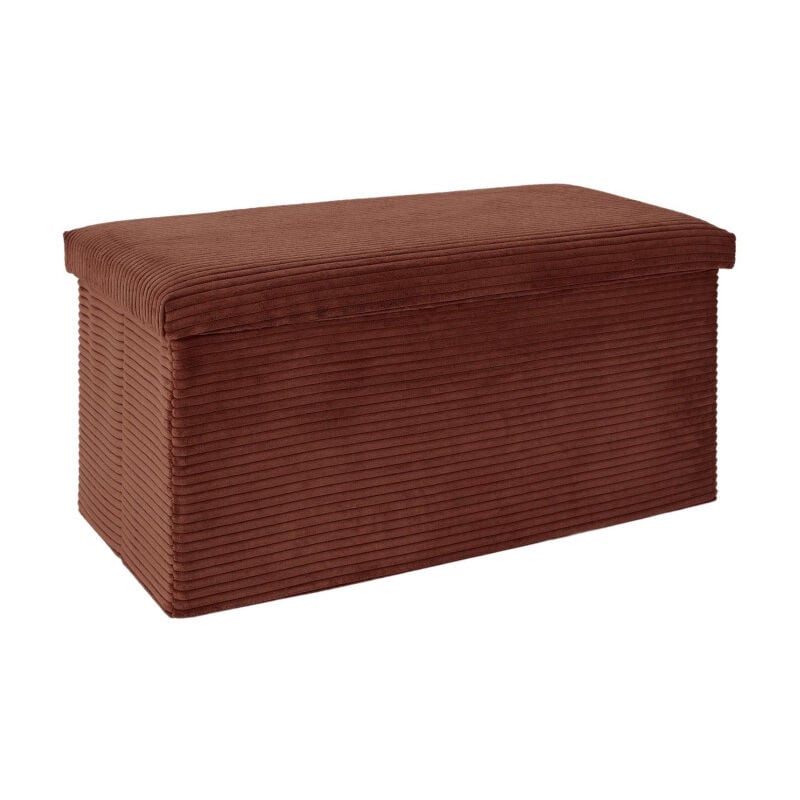 Banc Coffre Pliable Côtelé 'Scott' 76cm Terracotta