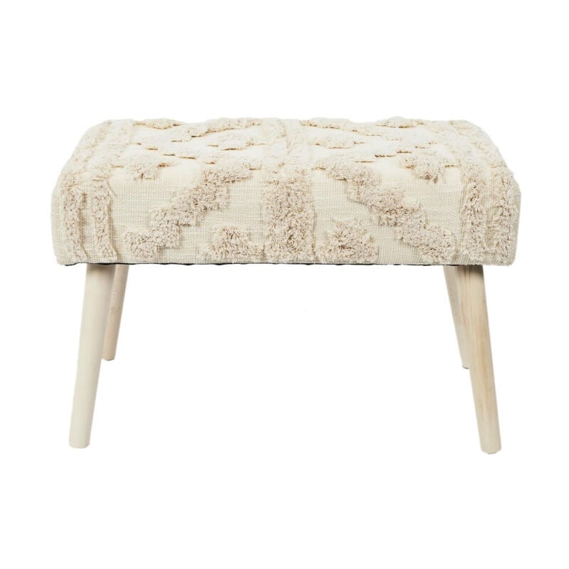 Banc Design en Bois "Mirage" 60cm Blanc & Beige