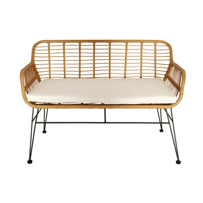 Banc d'Extérieur & Coussin 'Noumea' 116cm Beige