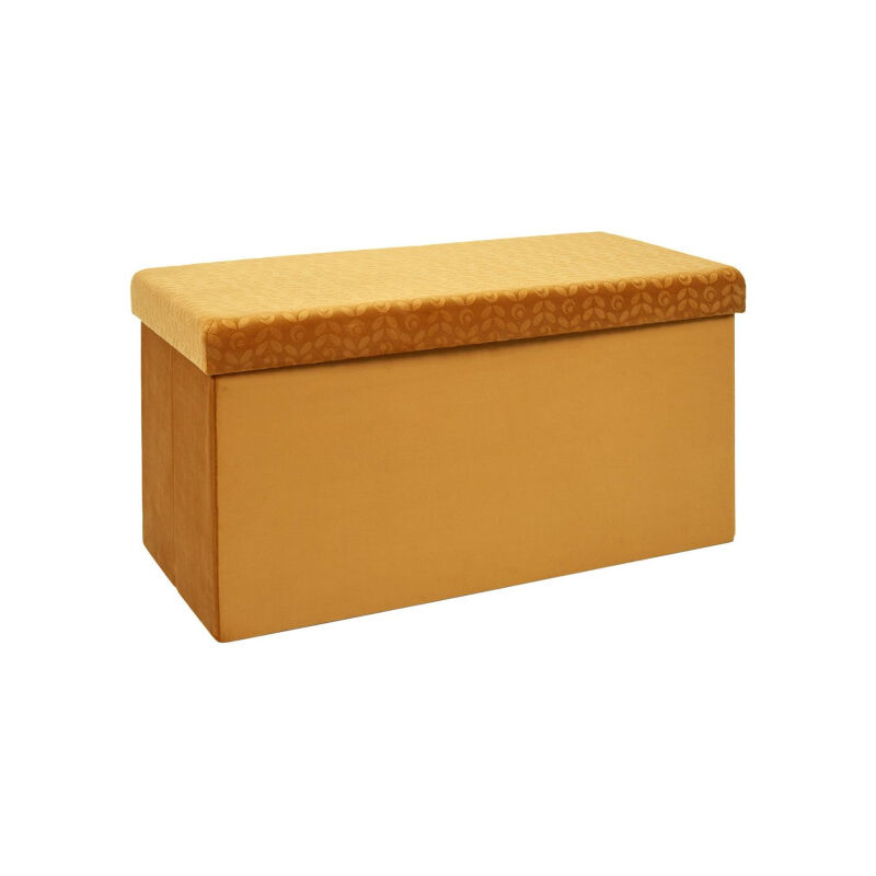 Paris Prix - Banc Pliable & Coffre 'Rétro' 76cm Jaune Moutarde