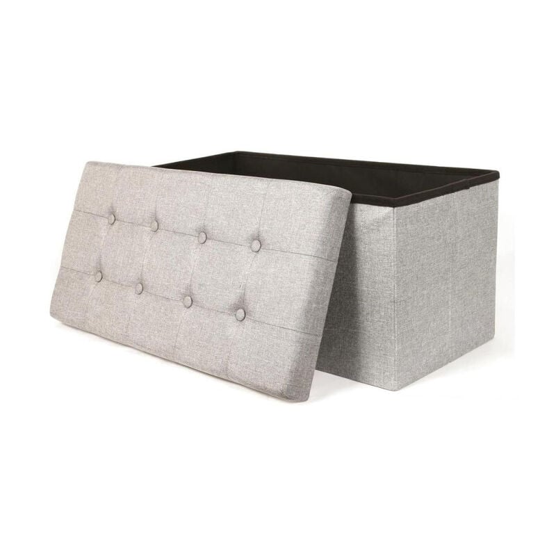 Paris Prix - Banquette Coffre Pliable 'Eliane' 76cm Gris Clair