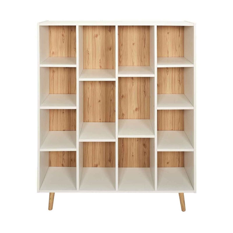 Bibliothèque Enfant 'Suzanne' 116cm Blanc & Beige