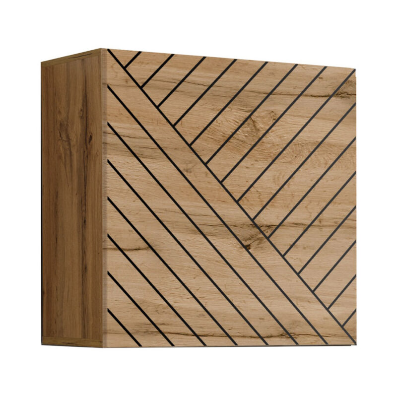 Paris Prix - Bloc Mural Design 'Switch Lamel' 60cm Naturel Rainuré