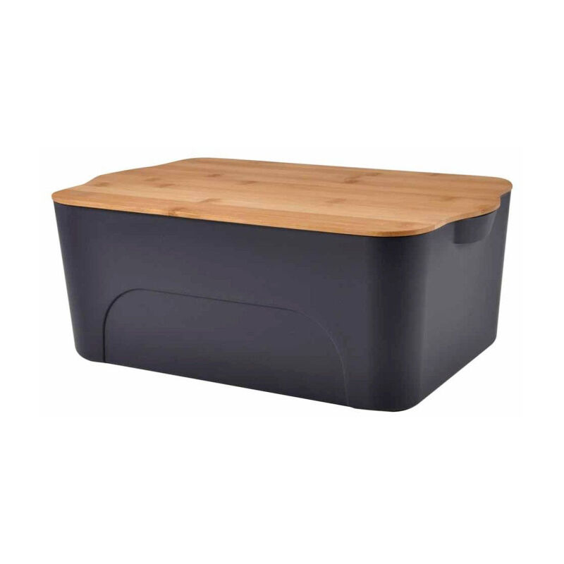 Boîte de Rangement Déco 'Pratique' 16L Anthracite & Naturel Boîte de Rangement Déco 'Pratique' 16L Anthracite & Naturel