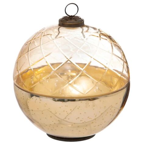 Paris Prix - Boîte Déco En Verre boule 15cm Or
