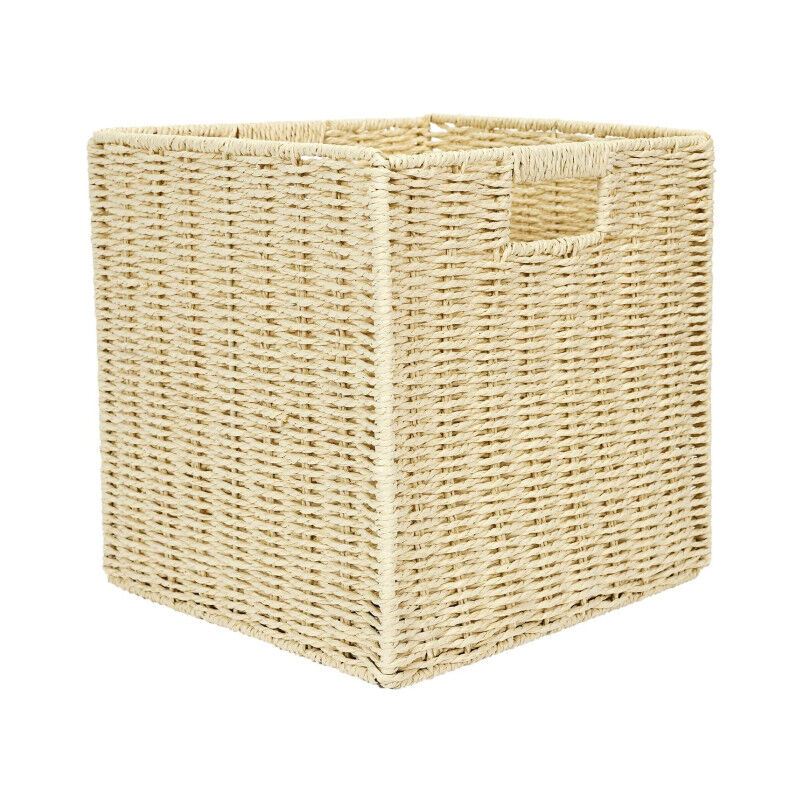 Boîte de Rangement Pliable 'Tressée' 30x30cm Naturel