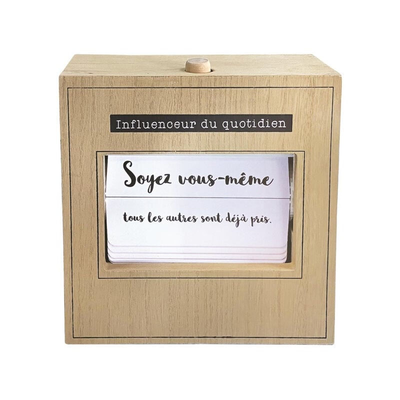 Boîte à Message '25 Citations du Jour' 18cm Naturel