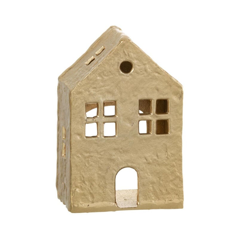 Bougeoir Déco 1 Bougie 'Maison' 19cm Or
