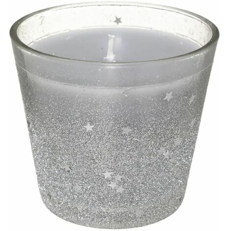 Paris Prix - Bougie En Verre Déco colorama 190g Argent