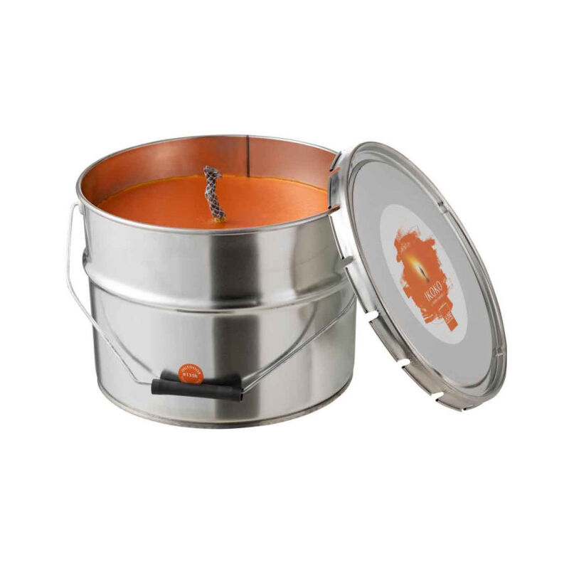 Paris Prix - Bougie Parfumée 'Ikoko Citronnelle' 28cm Orange