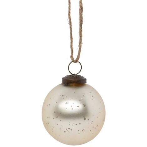 Paris Prix - Boule De Noël En Verre bois De Rose 7cm Beige