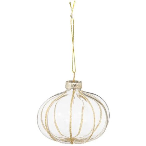 Paris Prix - Boule De Noël En Verre citrouille 8cm Transparent