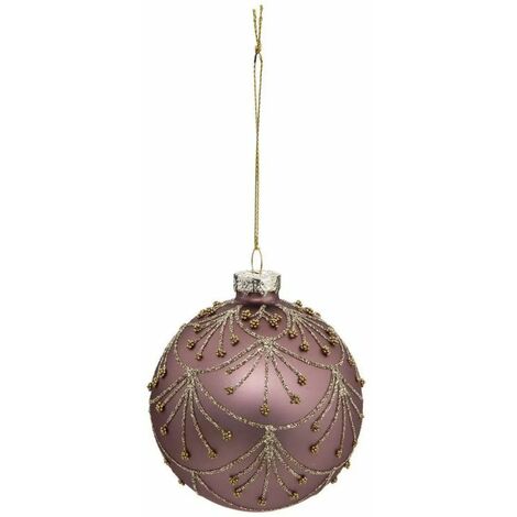 Paris Prix - Boule De Noël Perles nouvelles Orléans 8cm Rose