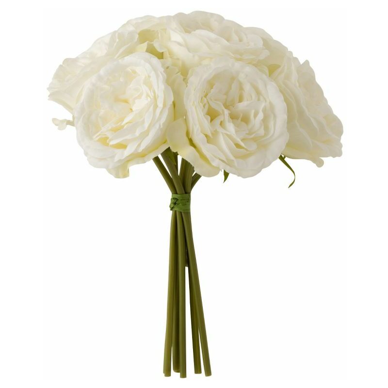 Paris Prix - Bouquet De Fleurs Artificielles rose 25cm Blanc