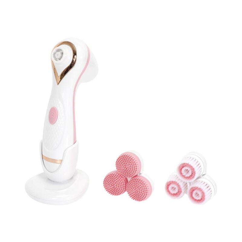 Brosse Nettoyante Visage '2 Têtes' 17cm Blanc