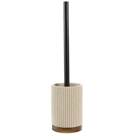 Paris Prix – Brosse WC 38cm en polyrésine et bois d'acacia – Design naturel – Pour salle de bain moderne – Résistante à l'humidité