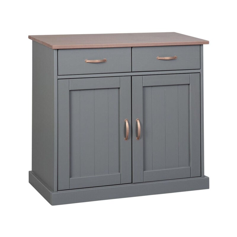 Buffet 2 Portes & 2 Tiroirs 'Zernan' 90cm Gris