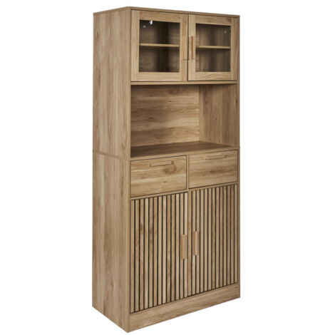 Paris Prix – Buffet de cuisine marron 172cm – 4 portes et 2 tiroirs – Panneaux de particules et MDF – Design moderne pour rangement élégant