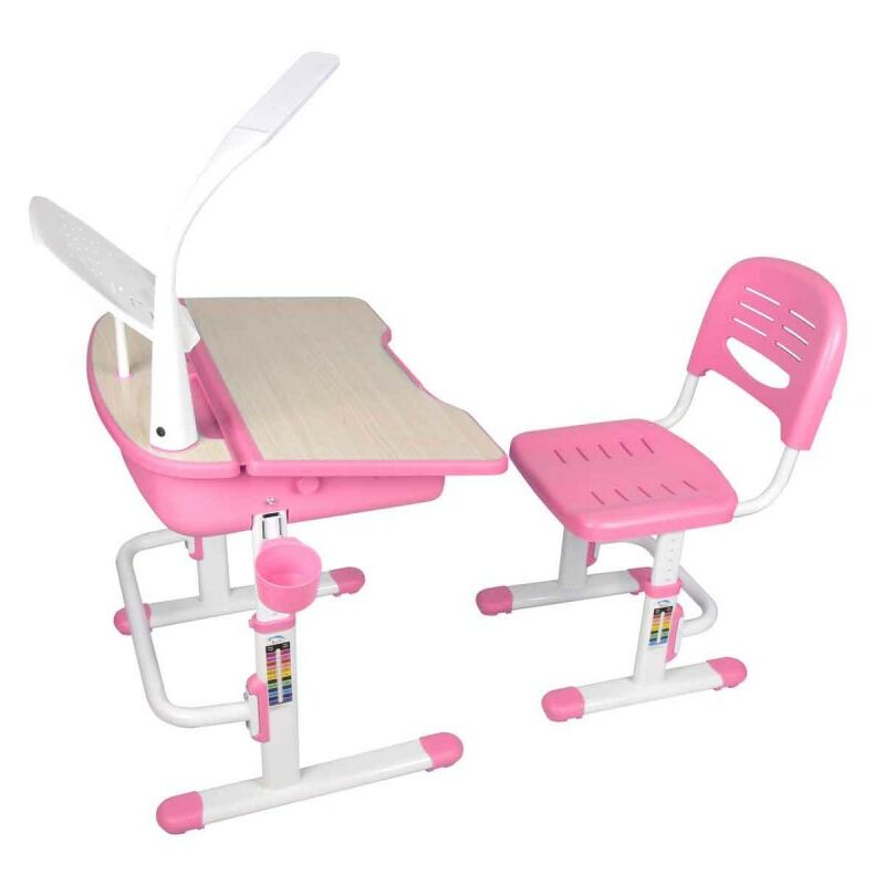 paris prix - bureau & chaise enfant comfortline 70cm rose