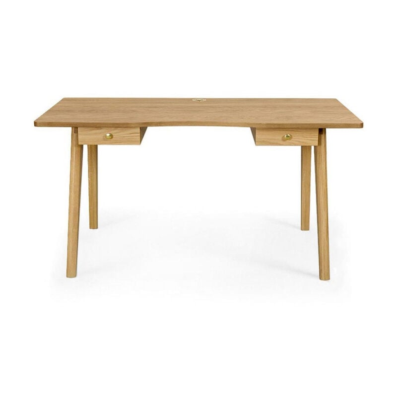Paris Prix - Bureau Design 2 Tiroirs nice 140cm Chêne