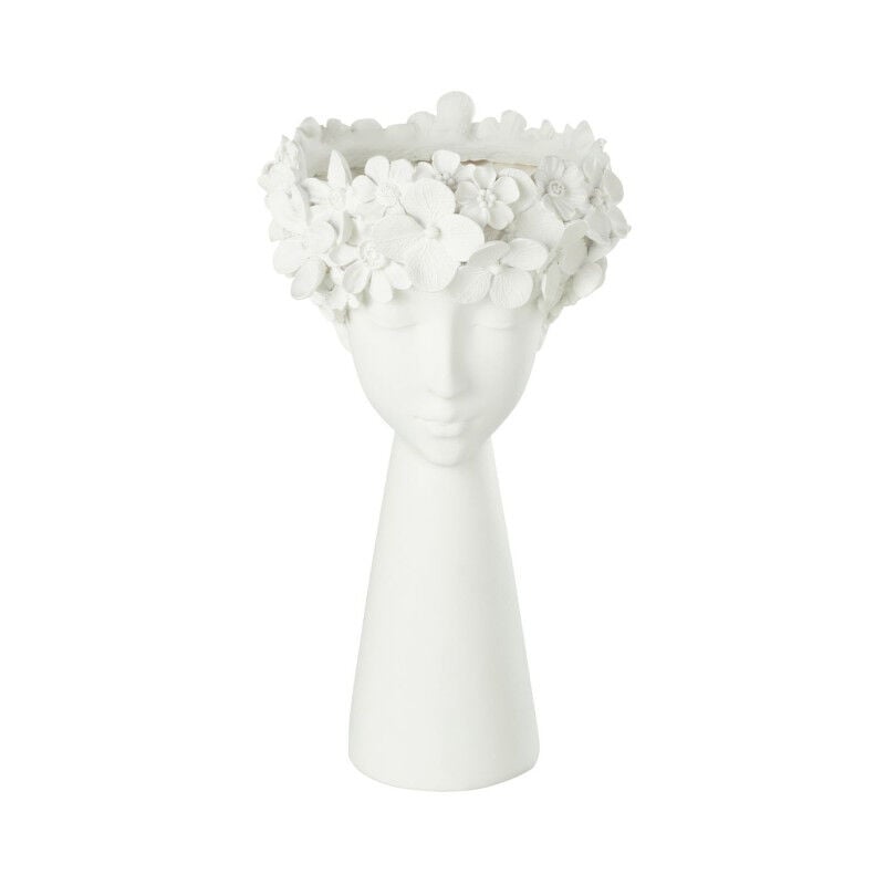 Cache-Pot Déco 'Tête' 40cm Blanc