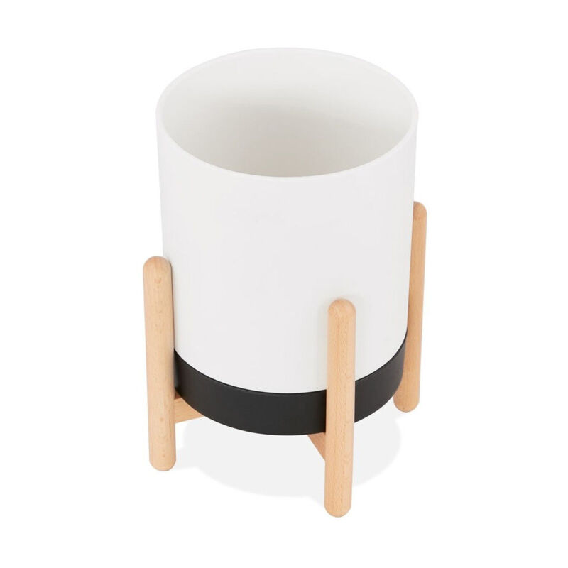 Cache-Pot Design 'Jonea' 33cm Blanc & Noir