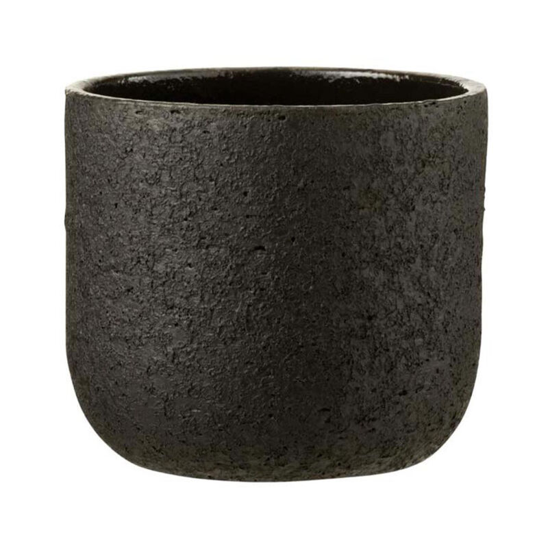 Cache-Pot Design 'Rugueux' 22cm Noir