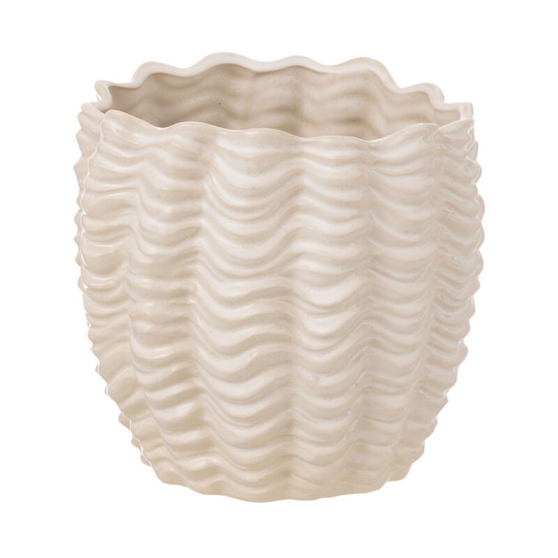 Cache-Pot en Céramique 'Coquillage' 22cm Beige