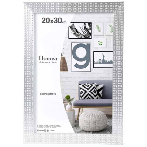 Paris Prix - Cadre Photo Déco esprit Matière 20x30cm Argent