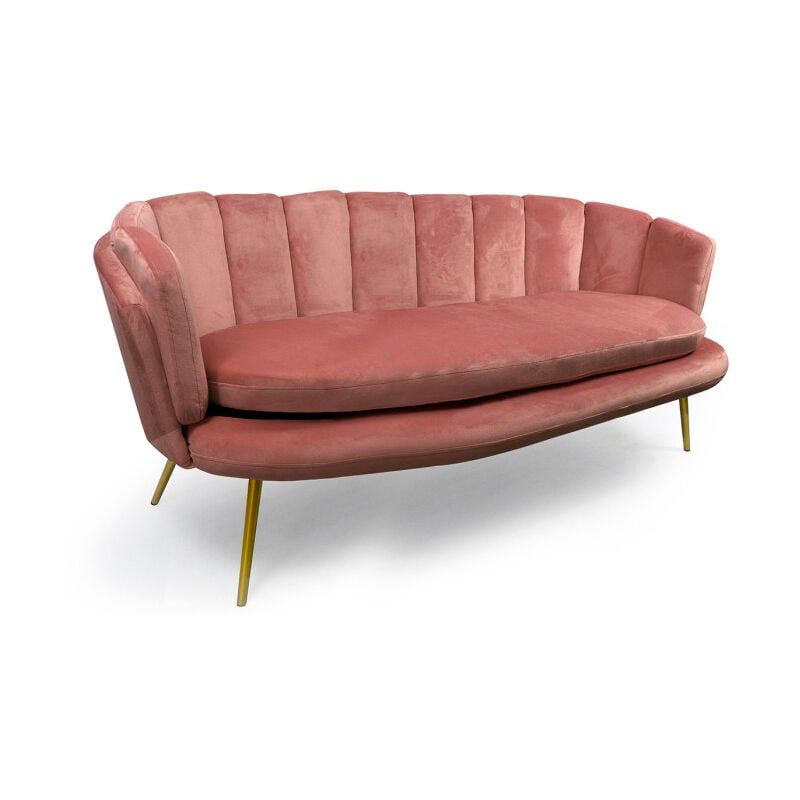 Paris Prix - Canapé 3 Places en Velours 'Dabren' 185cm Rose